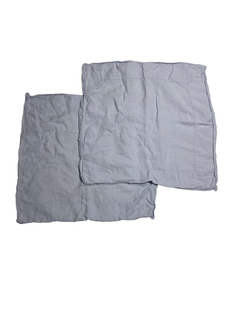 Serena & Lily Light Blue Linen Euro Shams Set of 2